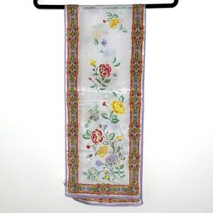 Vintage Oscar‎ de la Renta silk floral scarf
